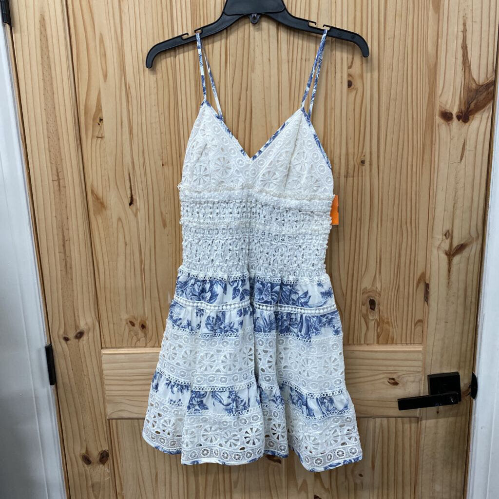 ALTARD STATE SL DRESS BLUE/WHITE M NWT