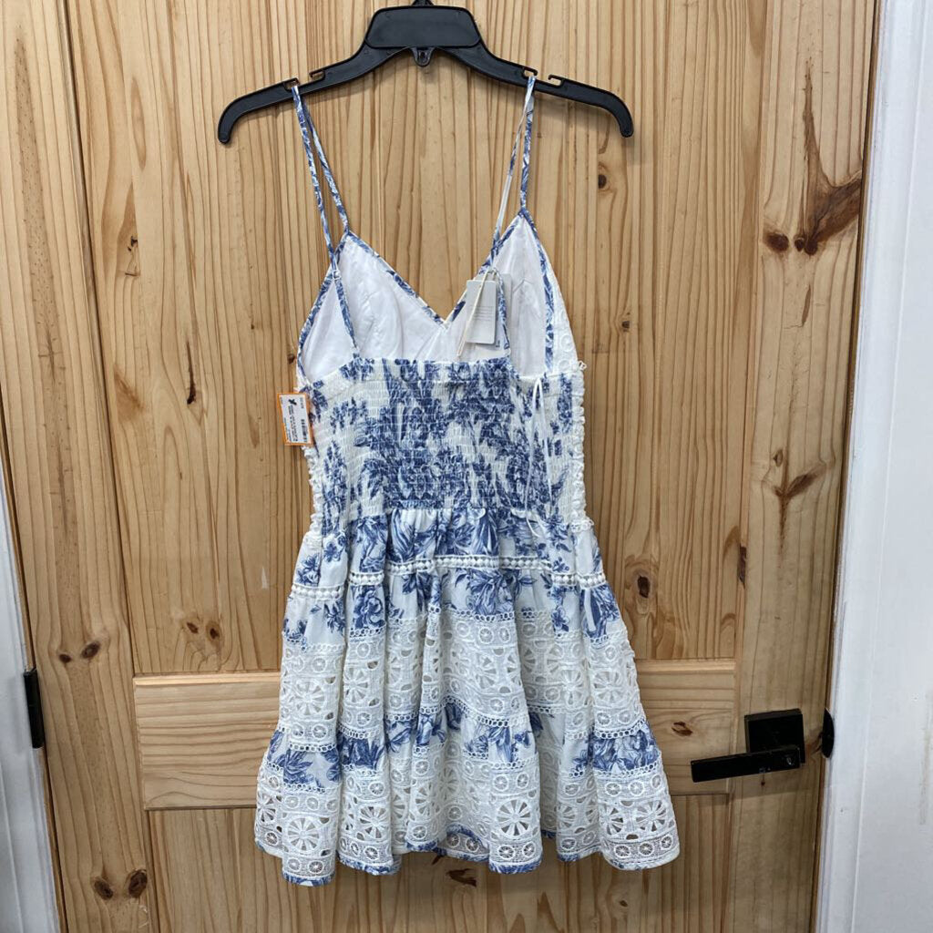 ALTARD STATE SL DRESS BLUE/WHITE M NWT