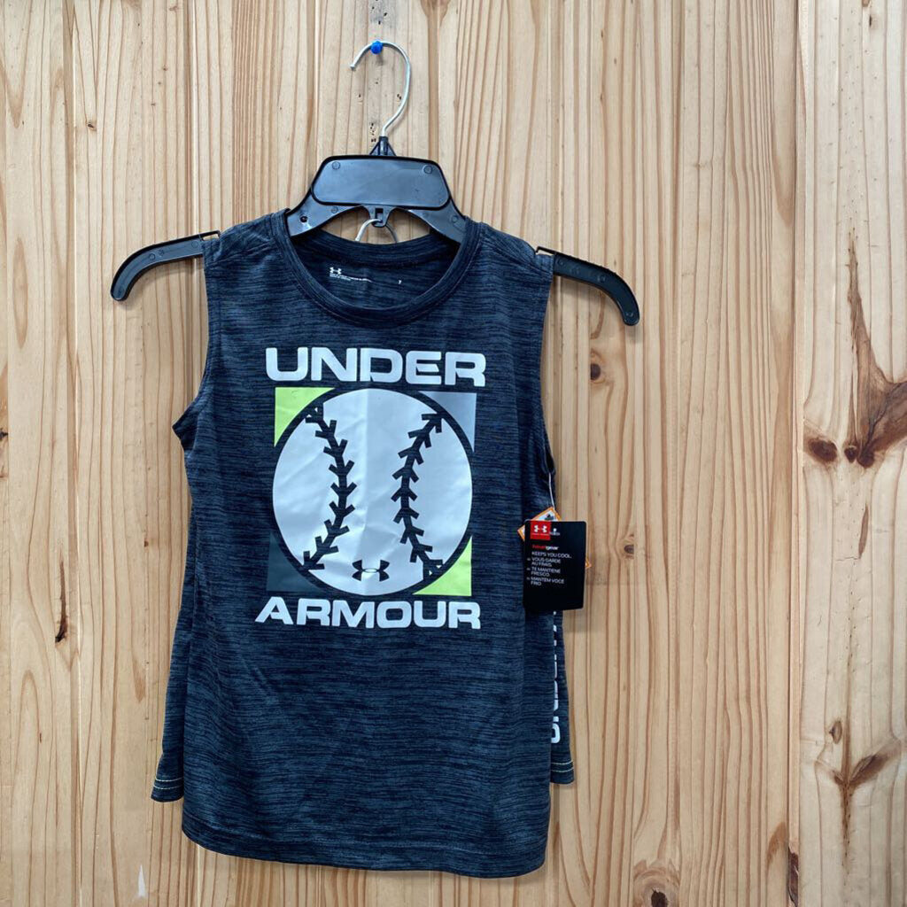 BOYS UNDER ARMOUR 2PX SET CHARCOAL/NEON GREEN 7 NWT