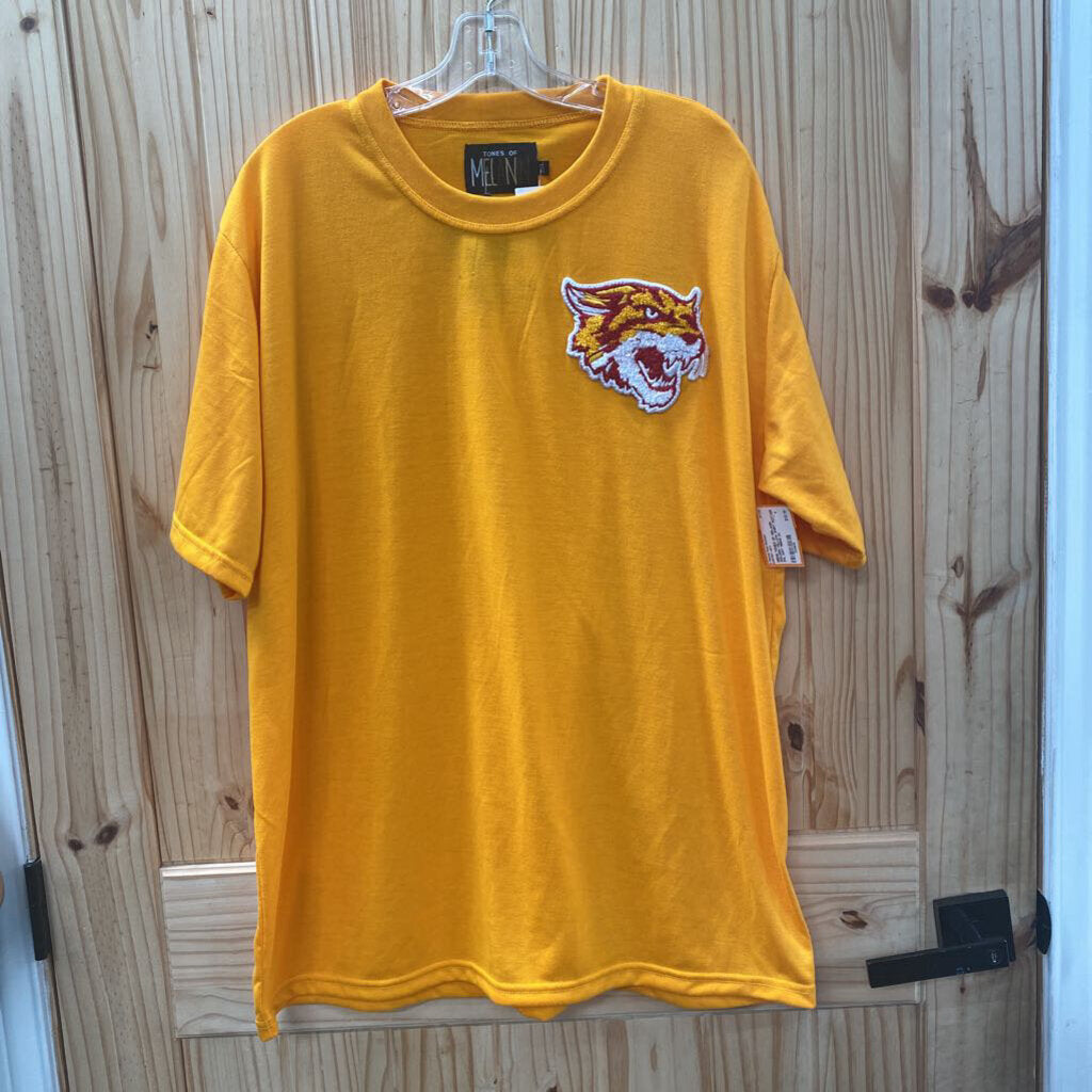 MENS TONES OF MELANIN GOLDEN YELLOW SHIRT W/TIGER 2XL NWT