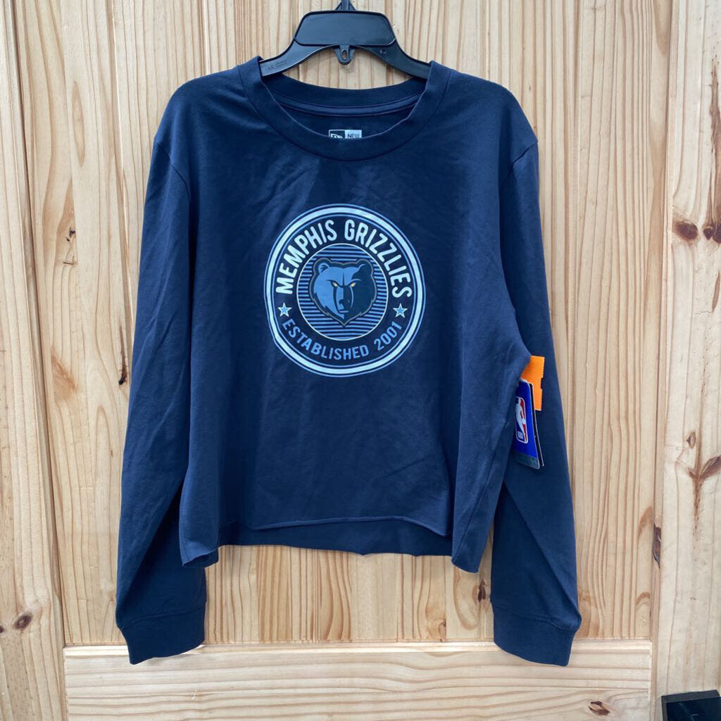 WOMENS NEW ERA NAVY BLUE MEMPHIS GRIZZLIES CROP TOP M NWT