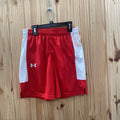 BOYS UNDER ARMOUR SHORTS RED/WHITE YL 12 NWT