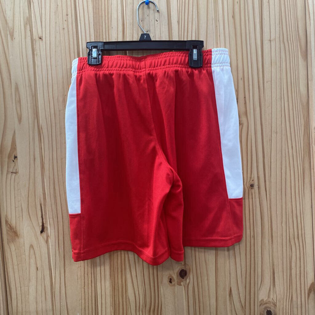 BOYS UNDER ARMOUR SHORTS RED/WHITE YL 12 NWT