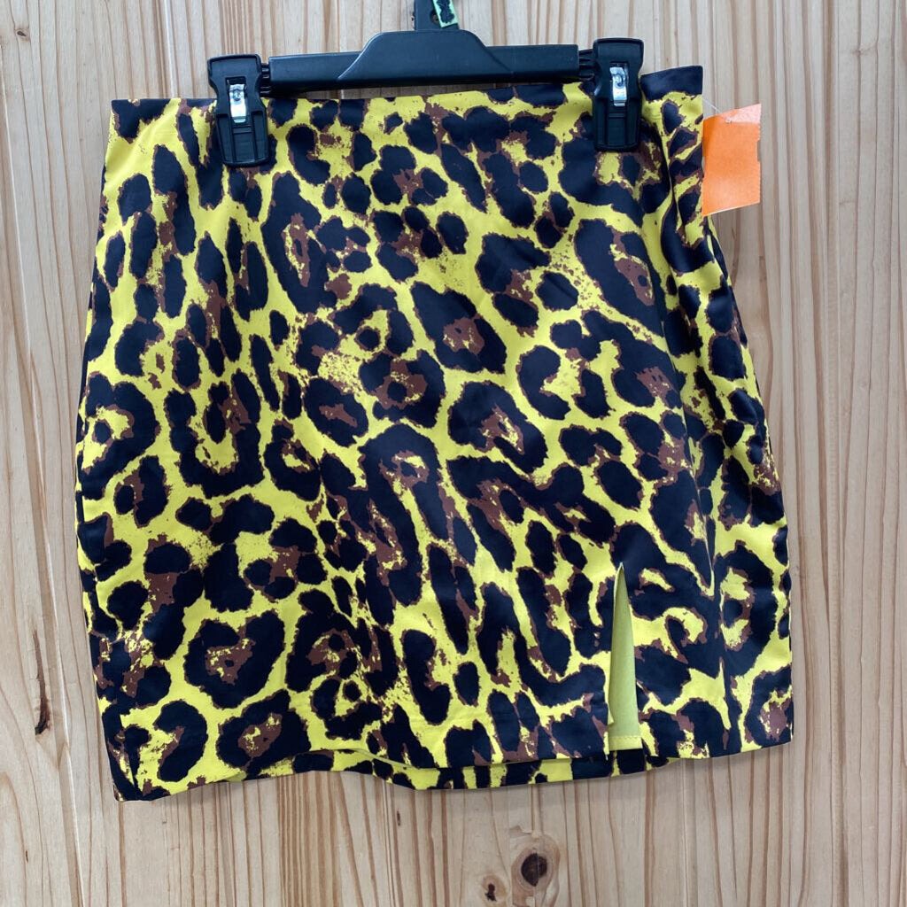 WOMENS VICIXGINA YELLOW/BLK/BROWN CASUAL SKIRT M NWT