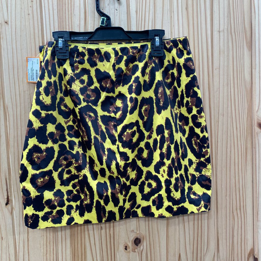 WOMENS VICIXGINA YELLOW/BLK/BROWN CASUAL SKIRT M NWT