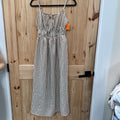 WOMENS MODERN MODA BROWN/WHITE STRIPE SL DRESS S