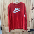 MENS NIKE LS RED/WHITE SHIRT L