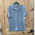 MENS PERRY ELLIS POLO SHIRT BLUE/WHITE L