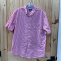 MENS CHAPS PINK/WHITE STRIPE BUTTON UP SHIRT L