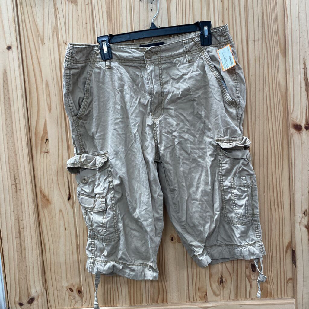 MENS IRON CO TAN CARGO SHORTS 33