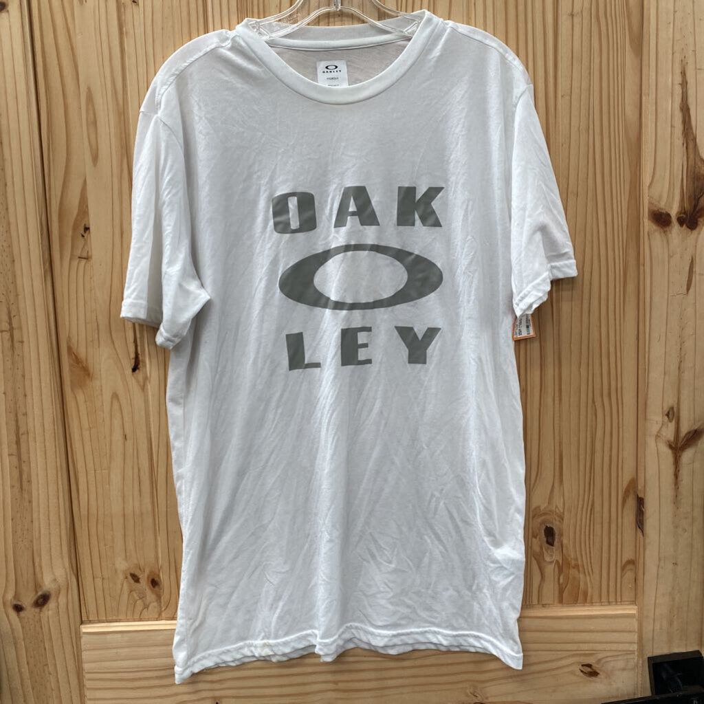 MENS OAKLEY WHITE/GREY SHIRT L