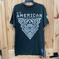 MENS AMERICAN FIGHTER DK GREEN/WHITE SHIRT L