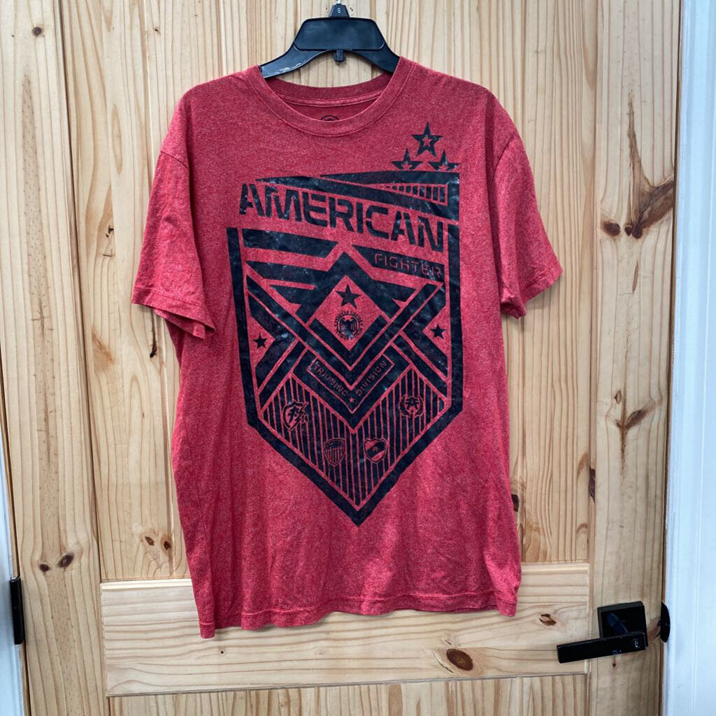 MENS AMERICAN FIGHTER RED/BLK SHIRT L