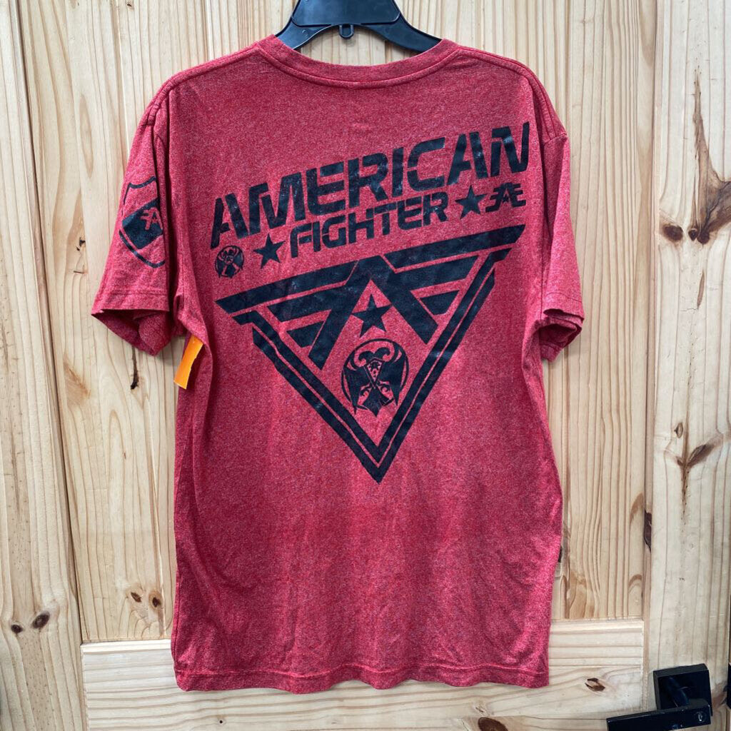 MENS AMERICAN FIGHTER RED/BLK SHIRT L