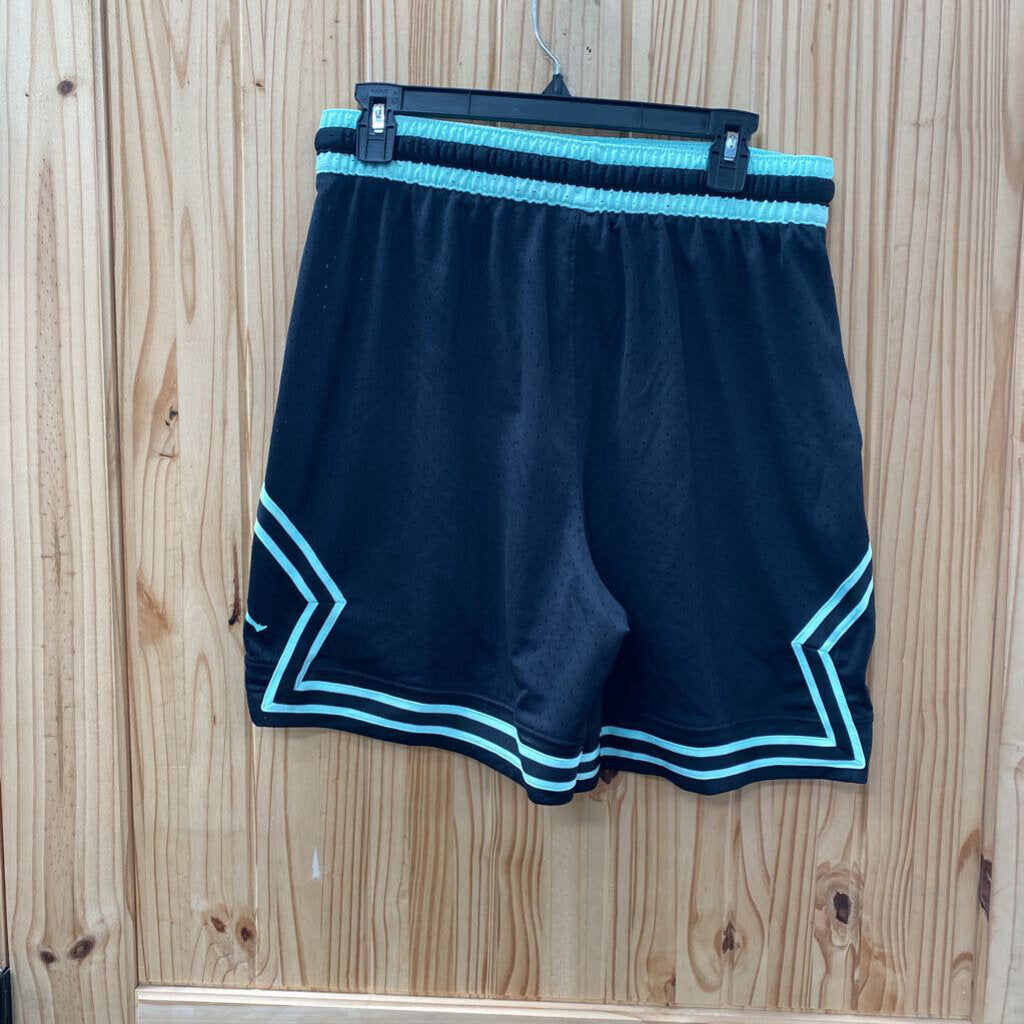 MENS JORDAN FLIGHT SHORTS BLK/AQUA L