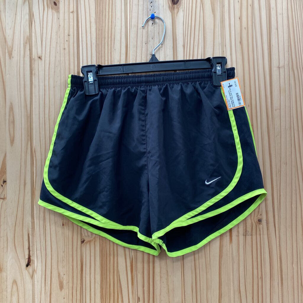 WOMENS NIKE SHORTS BLK/NEON YELLOW S