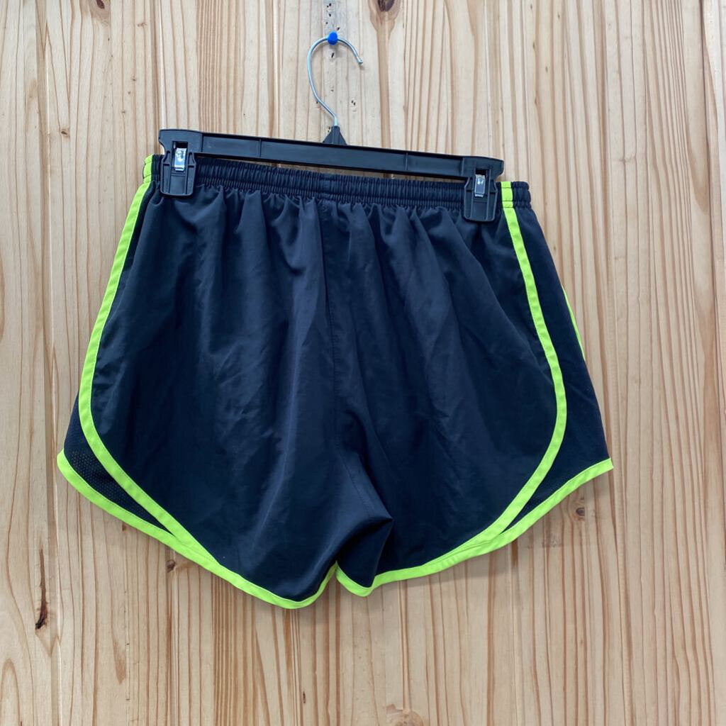 WOMENS NIKE SHORTS BLK/NEON YELLOW S