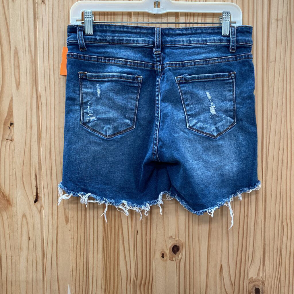 WOMENS KANCAN DENIM DIST. JEAN SHORTS 9