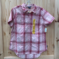 WOMENS EDDIE BAUER PINK PLAID BUTTON UP SHIRT M NWT