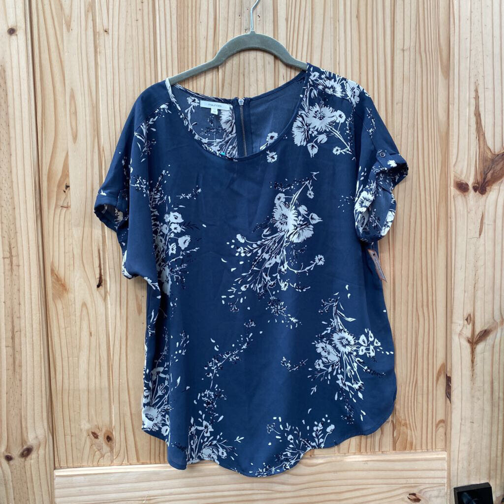 WOMENS MAURICES TEAL/IVORY CASUAL TOP M NWT