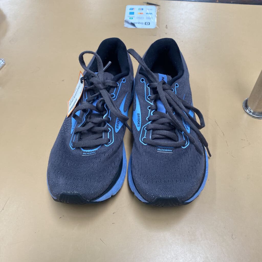 WOMENS BROOKS CHARCOAL GREY/SKY BLUE 6 1/2