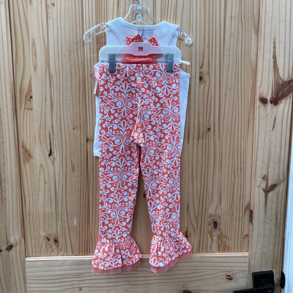 GIRLS MUDPIE 2PC SET W/FLAMINGO 4T