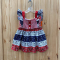 GIRLS BONNIE JEAN RED/WHITE/BLUE PAISLEY DESIGN SHIRT 6