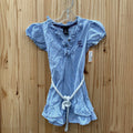 GIRLS CALVIN KLEIN JEANS LINEN/WHITE DRESS 4T