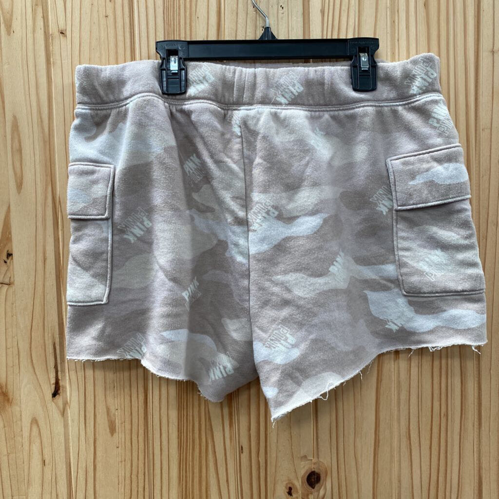 WOMENS VS PINK GREY CAMO SHORTS L