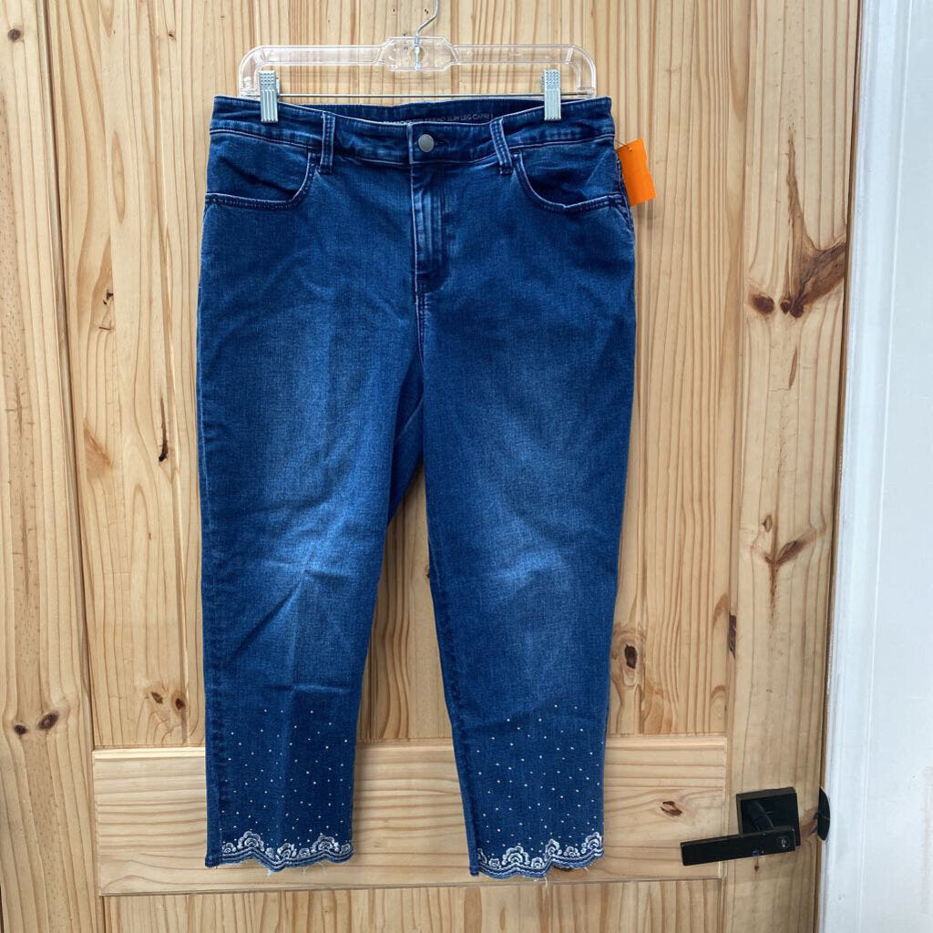 WOMENS GIRLFRIEND SLIM LEG DENIM CAPRIS 1
