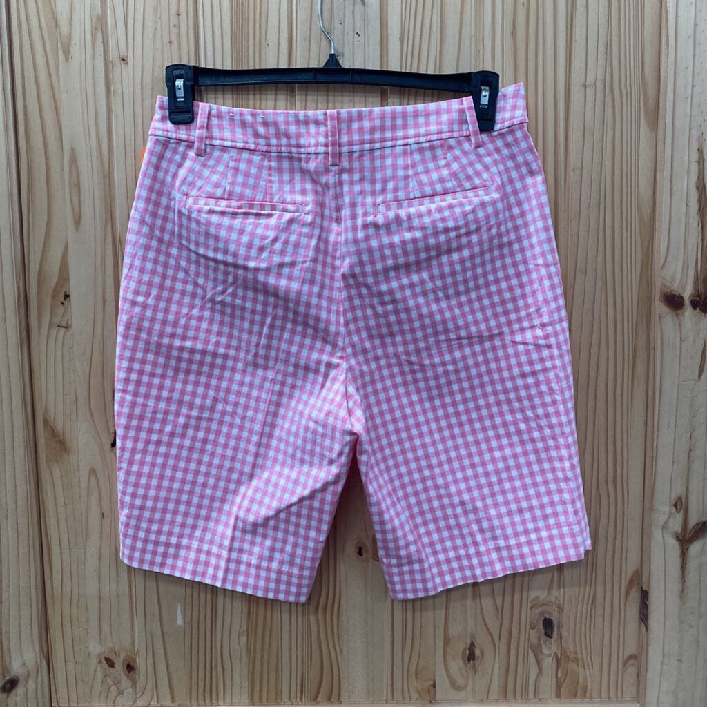 WOMENS TALBOTS PINK/WHITE CHECKERED BERMUDA SHORTS 8