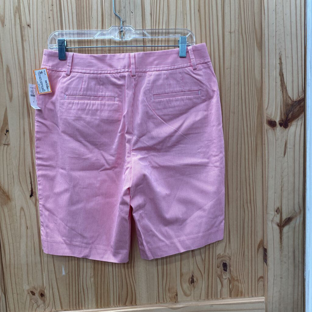 WOMENS TALBOTS PINK/WHITE STRIPE BERMUDA SHORTS 8 NWT