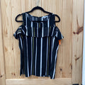 WOMENS NYGARD CASUAL TOP BLK/WHITE/YELLOW M