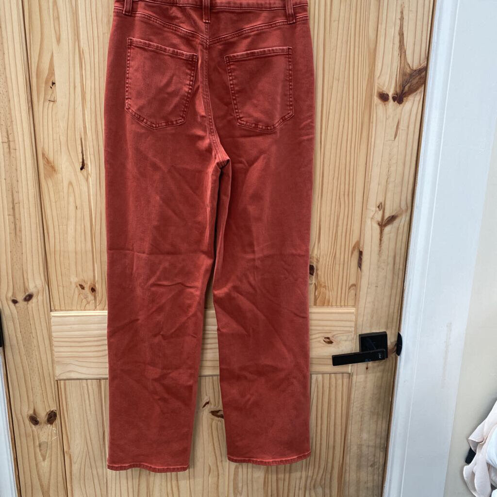 WOMENS CHICOS HIGH RISE STRAIGHT LEG RED RUST JEANS 8 TALL