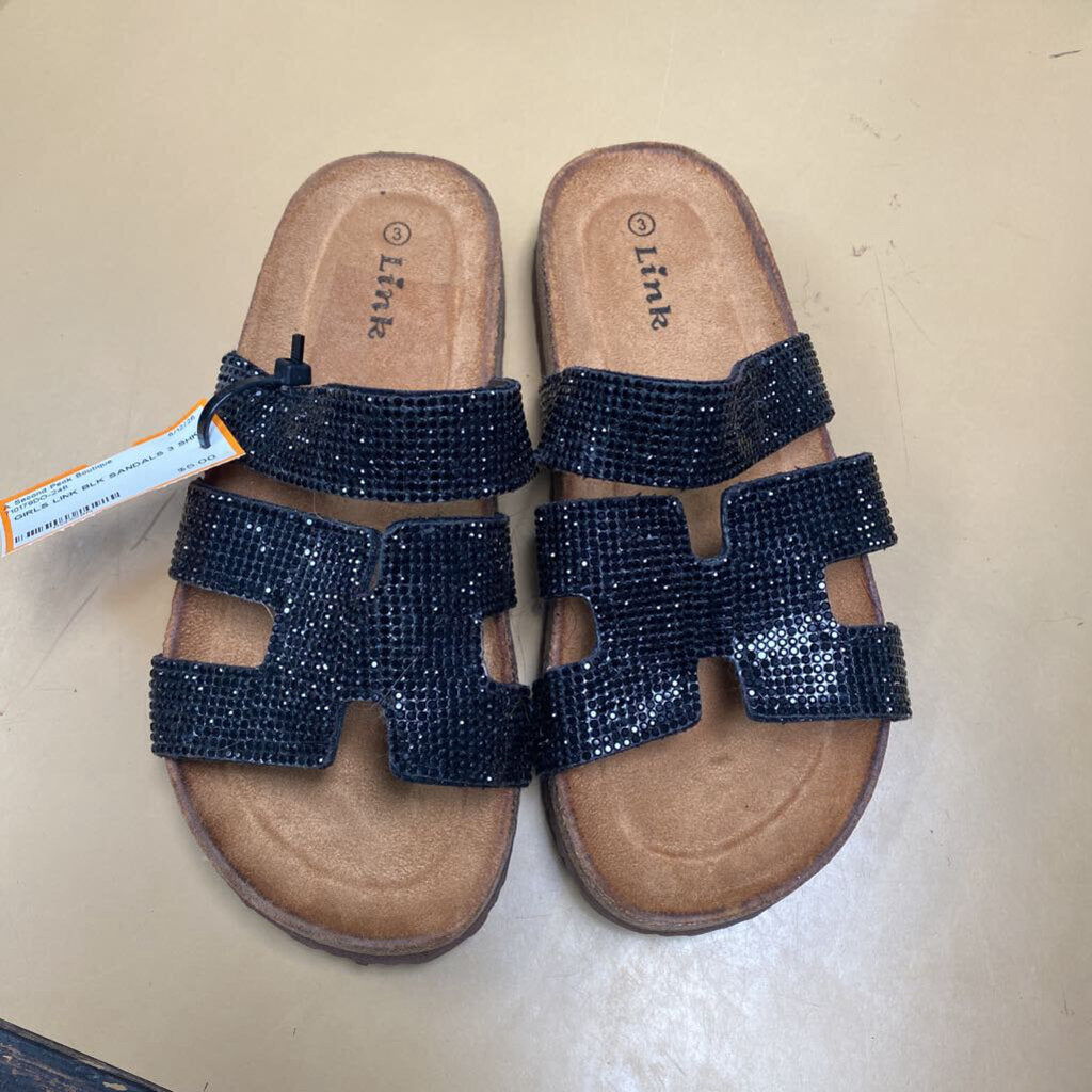 GIRLS LINK BLK SANDALS 3