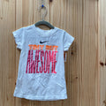 GIRLS NIKE SHIRT WHITE.ORANGE/DK PINK TINY BUT AWESOME 5