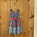 GIRLS PINKY SL DRESS BLUE/WHITE/CORAL 5