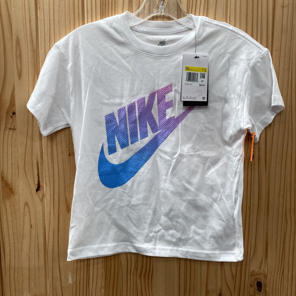 NIKE SHIRT WHITE/BLUE/PURPLE S 8 NWT