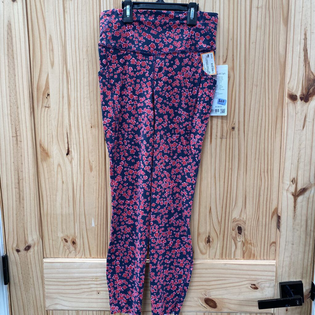 WOMENS LULULEMON NAVY BLUE FLORAL LEGGINGS 6 NWT