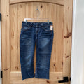 WOMENS SILVER DK DENIM CUT OFFS 28