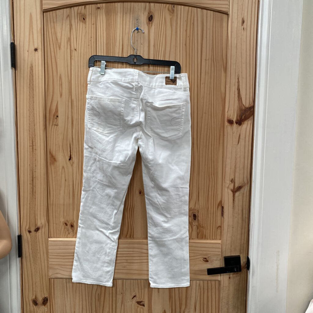 WOMENS AMERICAN EAGLE WHITE DENIM JEANS 6