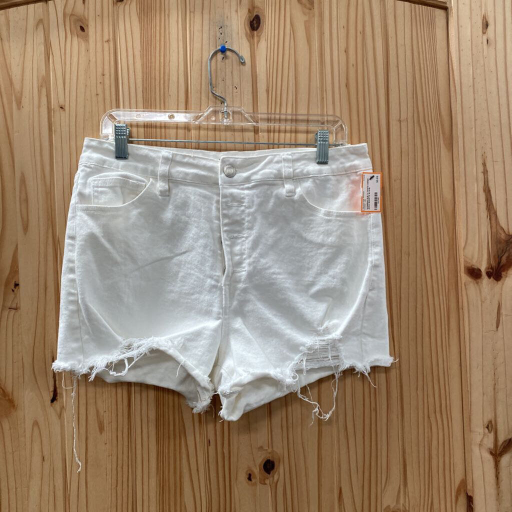 WOMENS RUE 21 WHITE DENIM JEAN SHORTS 16