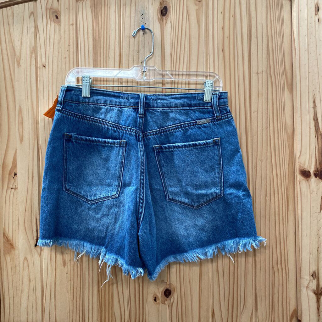 WOMENS KANCAN DENIM DIST. JEAN SHORTS 9