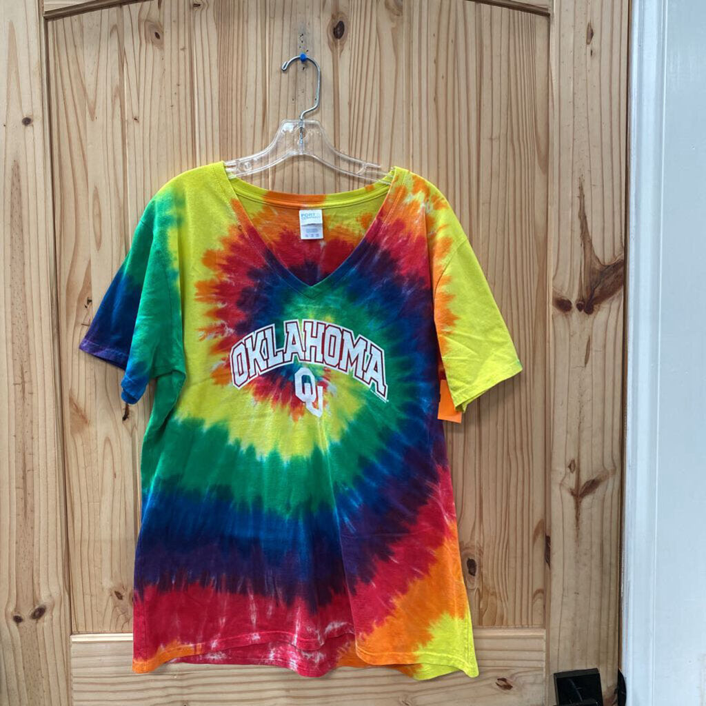 OKLAHOMA OU MULTI COLOR TYE DYE T-SHIRT XL
