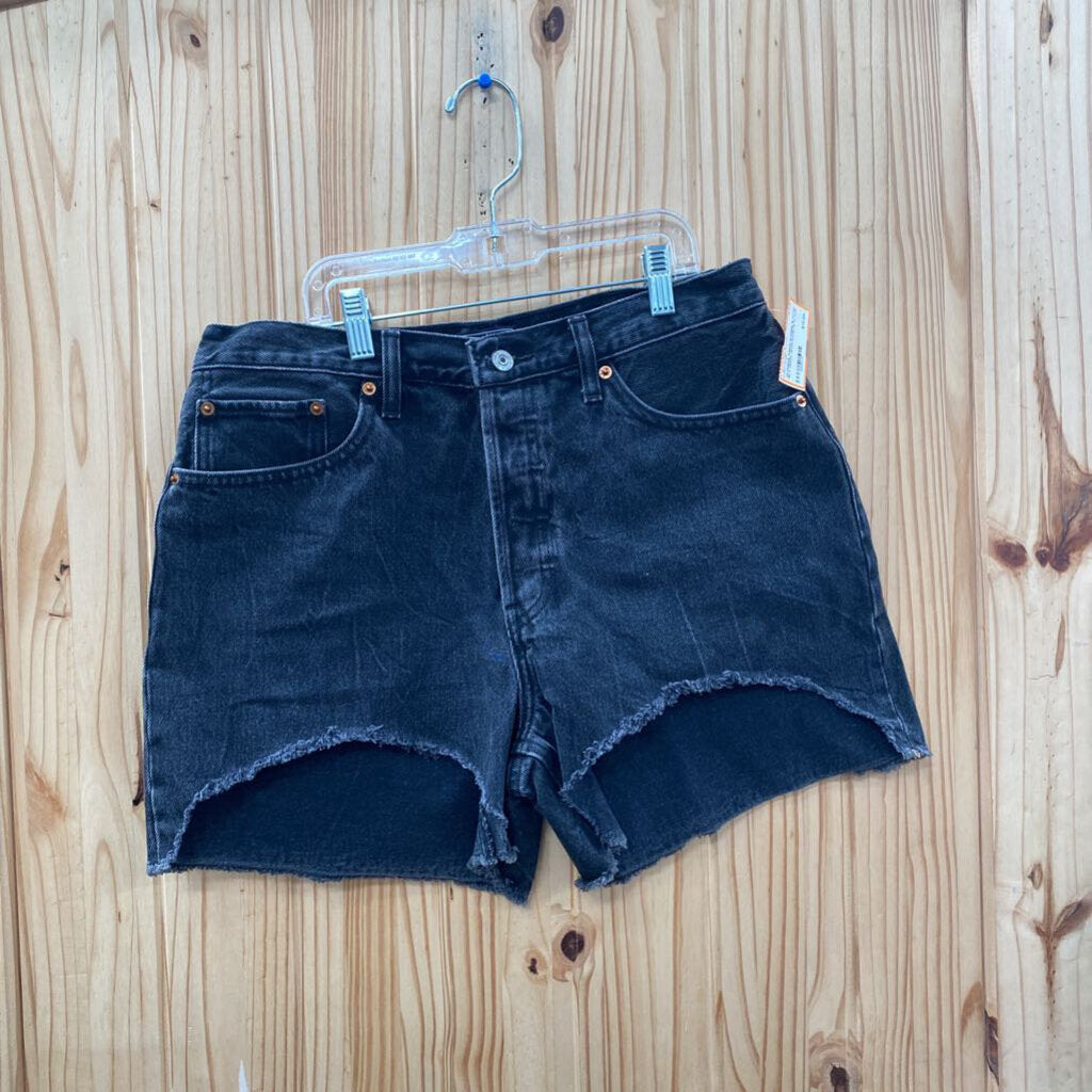 WOMENS ABERCROMBIE & FITCH BLK DENIM JEAN SHORTS 10