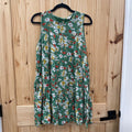 WOMENS COTTON BLEU SL GREEN FLORAL DRESS S