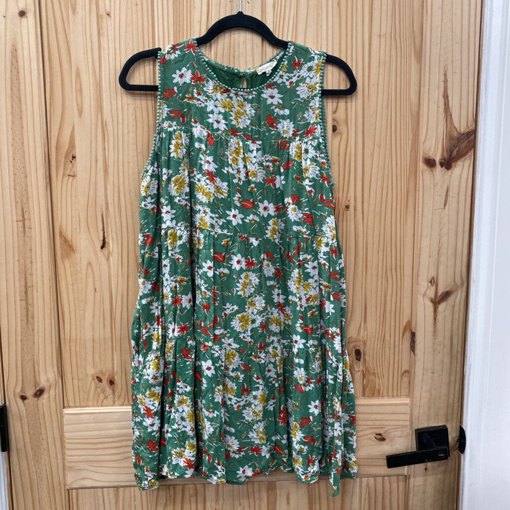 WOMENS COTTON BLEU SL GREEN FLORAL DRESS S