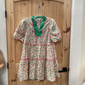 WOMENS ENTRO BEIGE/GREEN FLORAL DRESS L NWT