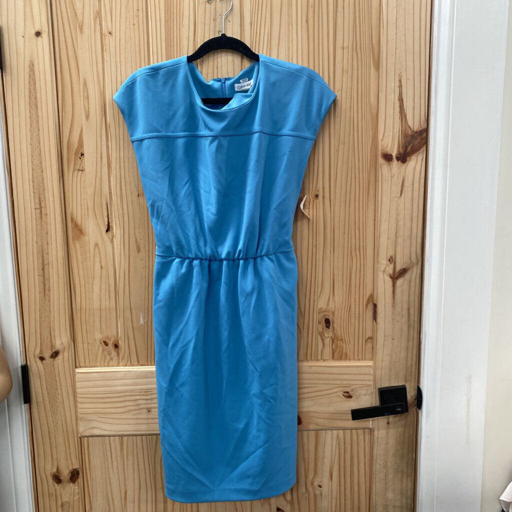 WOMENS CALVIN KLEIN TEAL SL DRESS 12