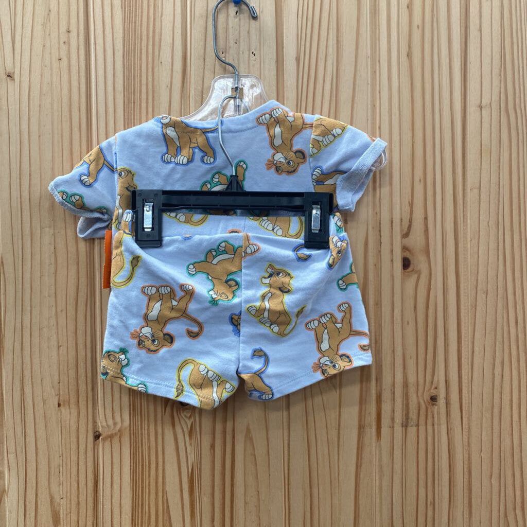 BOYS DISNEY 2PC SET LT BLUE LION KING 0/3M